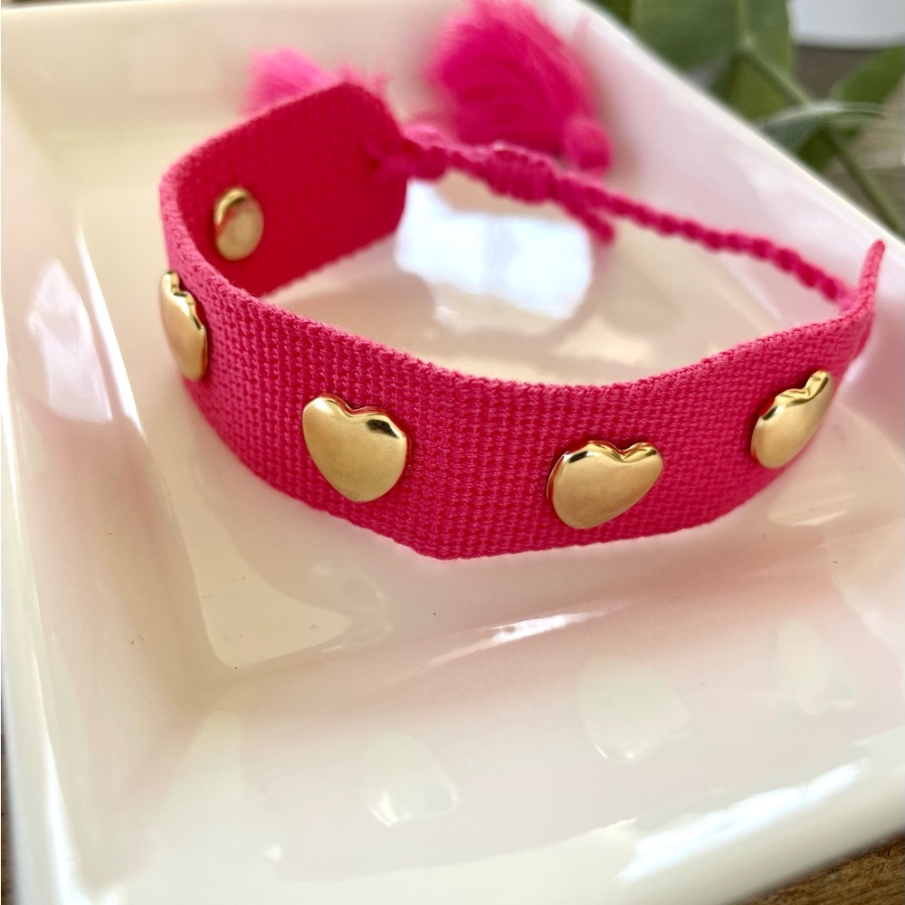 Pink Woven Pulley Bracelet